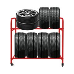 Globindus Rolling Tire Cart Rack Organizer, 20D x 48W x 50H Heavy Duty Mobile Tire Holder for Garage Storage