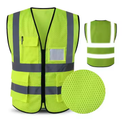 Globindus Multiple Pockets Class 2 High Visibility Reflective Safety Vest Men Women Work Construction Vest Meets ANSI Standards