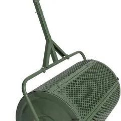 Lawn & Garden Spreader, Heavy Duty Metal Mesh Basket Topdressing Roller